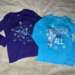 Disney Frozen Kids Long Sleeve Tees - Purple and Light Blue